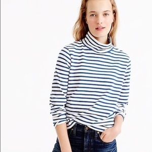 J.Crew Sailor Stripe Funnel Neck T-Shirt